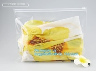 plastic bag with zip lock for cosmetic, slide lock poly bag, standing up zip customized color pvc bag for cosmetics