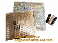 Cosmetic Pink Slider Padded Bag/Silver Ziplockk Bag With Bubble,Padded Envelopes Cheap Aluminium Foil Ziplockk Holographic