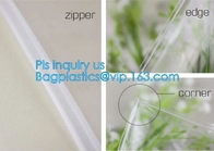 Horizontal Style Top Slider Closure Zip PVC Pack Bag for Tower Clothing Pack Clear and Frosted Sides, PVC / EVA / TPU zi