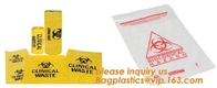 Durable plastic Biohazard Bags for medical waste, biohazard specimen transport poly bag, hazardous waste yellow plastic