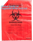 Biohazard infectious plastic waste bags Dustbin liners, PE biohazard eco bag, Biohazard Bags for medical waste use, pac