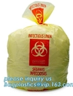 Disposable Hospital Red / Yellow Polyethylene Biohazard Infectious Autoclave Bags, Draw string Biohazard garbage/trash b
