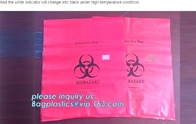 Red bag, yellow medical biohazard waste bag, hospital biohazard medical waste, autoclavable infectious waste poly bag