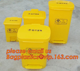 HDPE garbage bin with wheels and lid plastic trash bin, Kitchen accessories Double-bucket pull out garbage trash bin