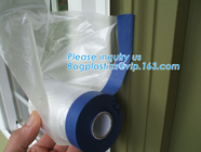 Indoor crepe paper taped Masking Film, tape prefold masking film with hand masker, Plastic painting Masking Tape Film w